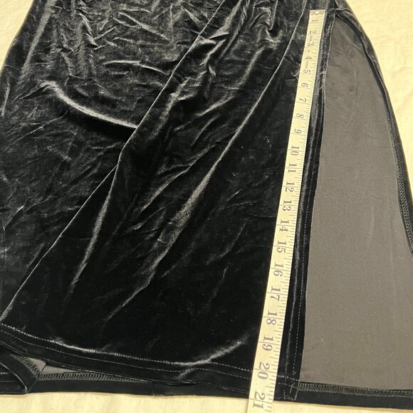 Danielle Casey Black Velvet Maxi Dress Size 14 Sleeveless Mock Neck Evening USA - Picture 13 of 13